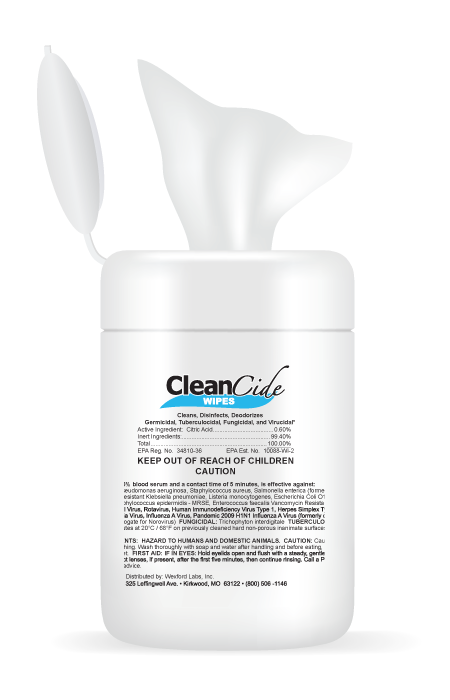 CleanCide Wipes - Citric acid-based