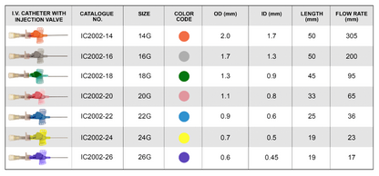 I.V. Catheter with Injection Valve